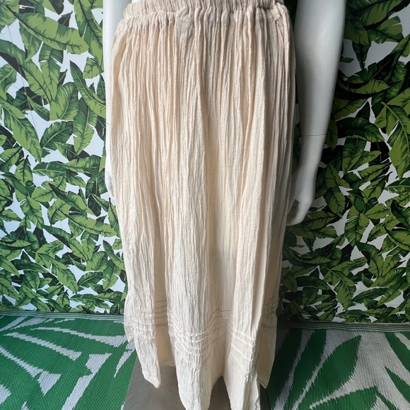 Cream Maxi Skirt | One size fits most, 100% Organic Cotton, Hand-made - Picture 2 of 2